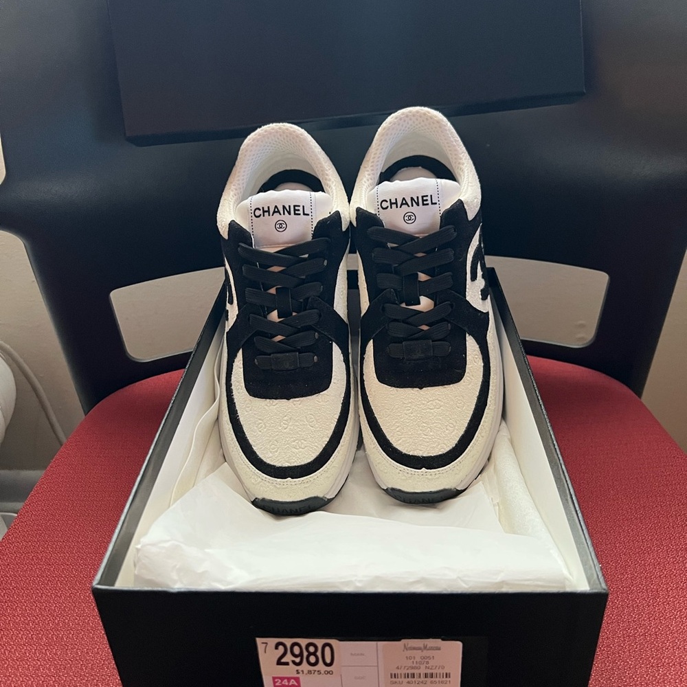 Chanel Black and White Sneakers
